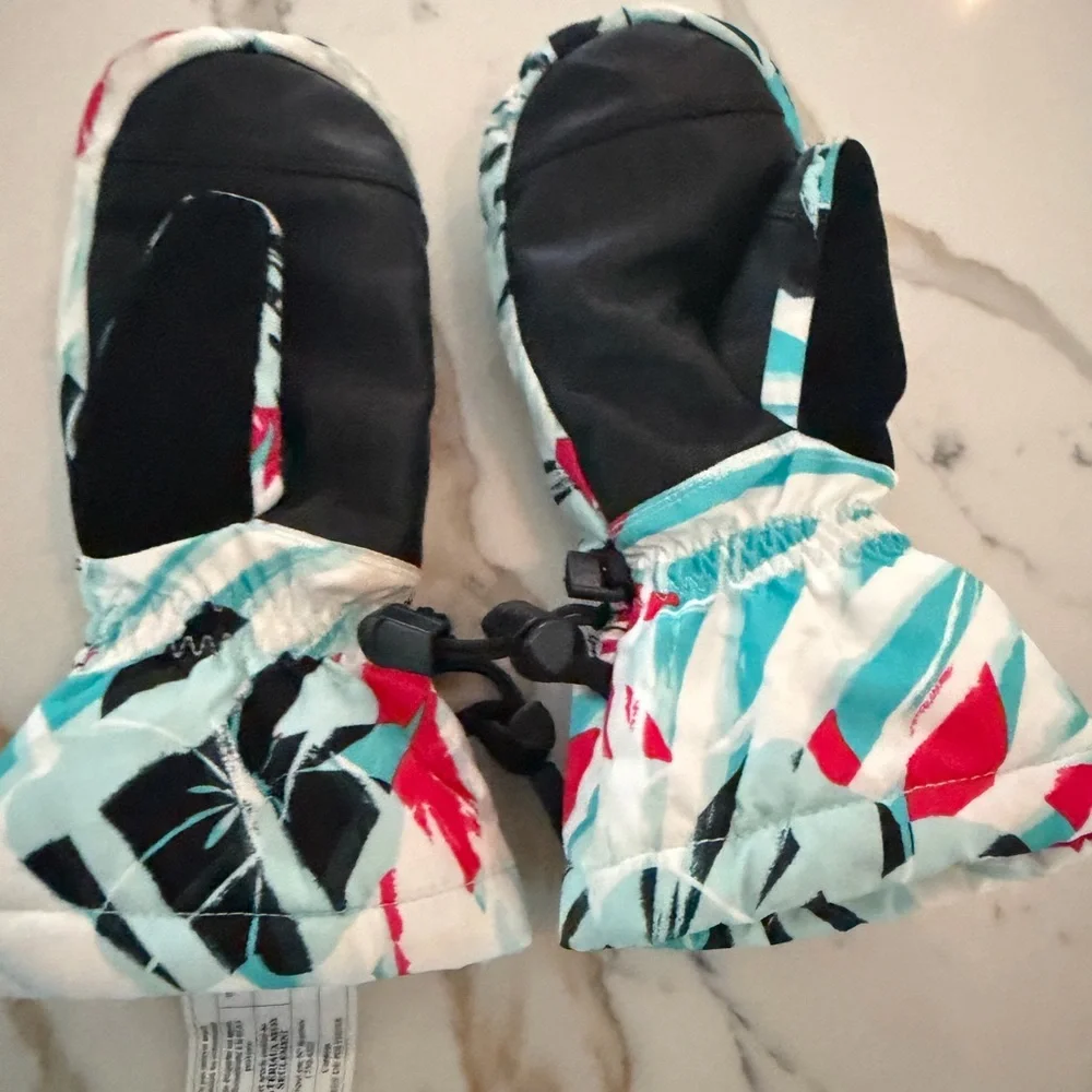 Spyder Kids Mittens in Red, Blue, and Black